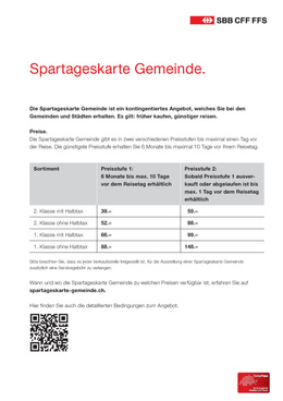 Spartageskarte Gemeinde Preisstufen Preisübersicht: früher kaufen, günstiger reisen!
