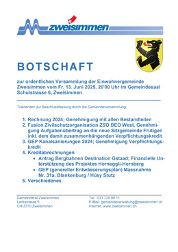 Botschaft 13.06.2925