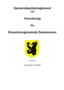 Gemeindepoliziereglement - Auflageexemplar Gemeindepolizeireglement