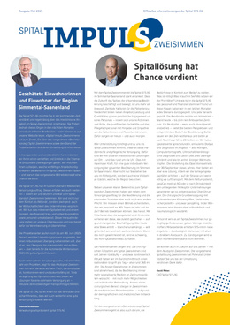 Informationsschrift zum Konzept Spital Zweisimmen