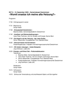 Programm der Veranstaltung
